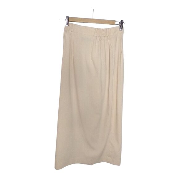 Josephine Chaus Yellow Pencil Skirt Size 4P Lined Linen Feel Career Cocktail - Picture 2 of 7